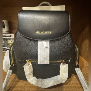 Michael Kors jet set chain Black pebbled leather Backpack